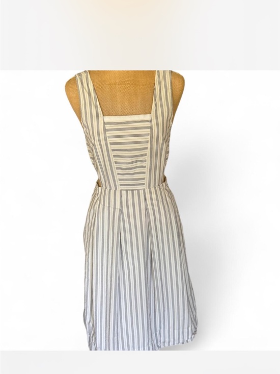 Madewell Dresses & Skirts - Madewell Cream and Gray Striped Midi Pinafore